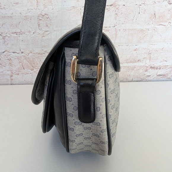 GUCCI GG MONOGRAM CANVAS LEATHER VINTAGE WOMEN'S SHOULDER BAG - Picture 2 of 13